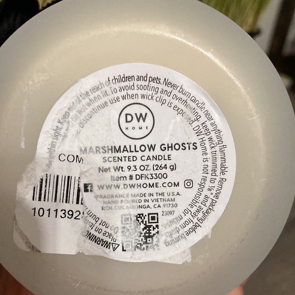 DW HOME MARSHMALLOW GHOSTS SINGLE WICK HALLOWEEN JAR CANDLE W/VELVET FLOWER - Picture 8 of 8